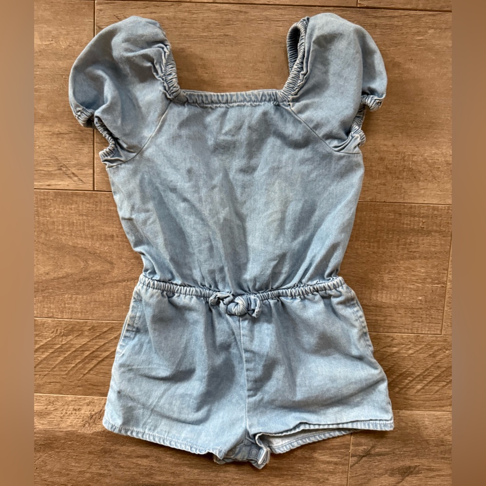 Cat & Jack Denim Romper 18M | Fourth of July Toddler Outfit